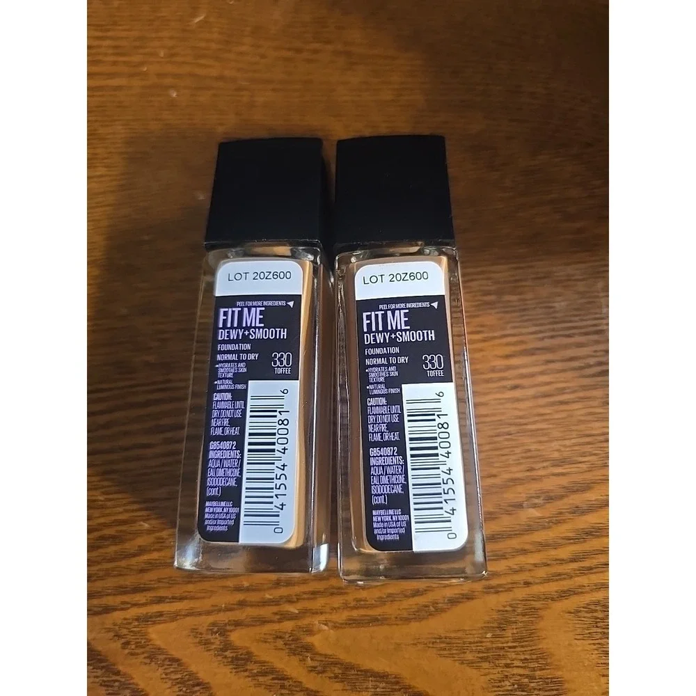 2 Pack: Maybelline Dewy &‎ Smooth Fit Me Liquid Foundation *330 Toffee* (NN3442)